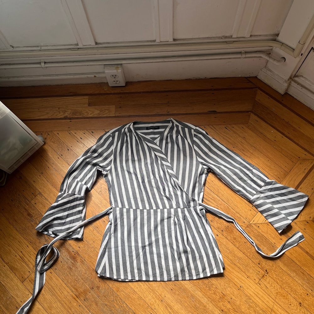 Banana Republic Black and White Striped Blouse